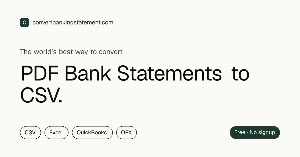 Fast & Accurate PDF Bank Statements to CSV
